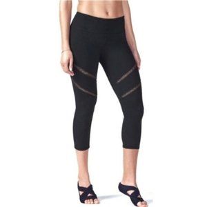 Fabletics Metallic Alessia Black Capri Leggings